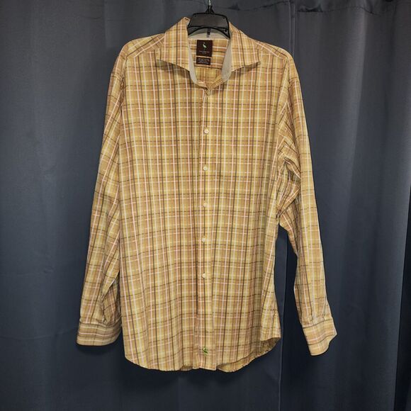 Tailorbyrd Men's Long Sleeve Button Up Yellow Plaid - Picture 1 of 7
